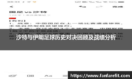 沙特与伊朗足球历史对决回顾及战绩分析